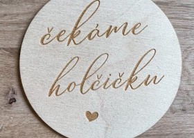 Máca grafika - milníkové kartičky - Čekáme holčičku